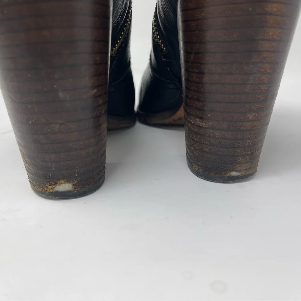 Coach 4” Block Heel Bootie Black Leather Boots bootie Size 7 Hattie wear on heel_6